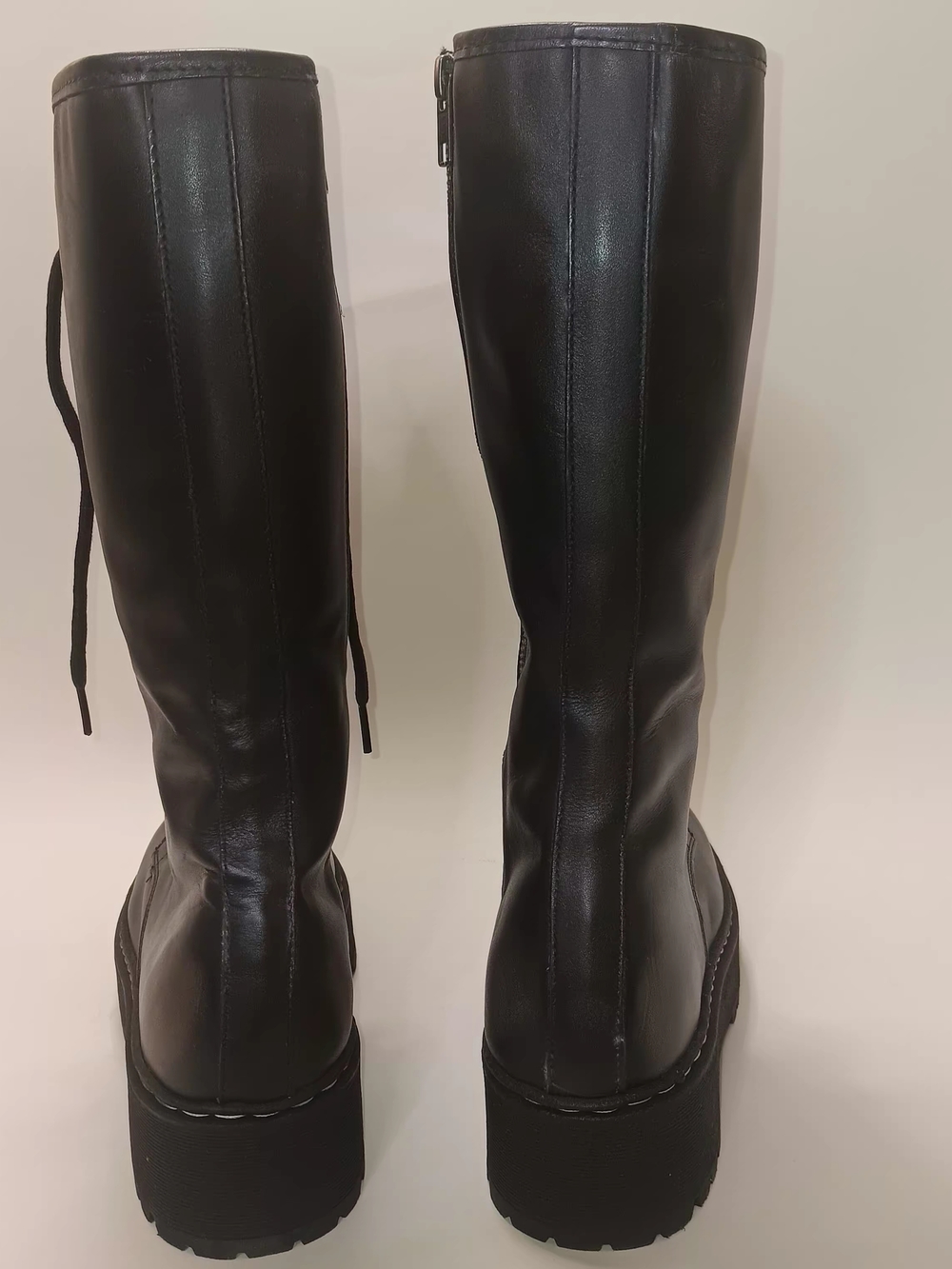 Steve Madden Black Lace-Up Platform Combat Boots for Women - Picture 4 of 6